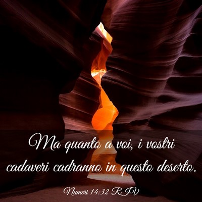 Picture 03 - Numeri 14:32 RIV - Ma quanto a voi, i vostri cadaveri cadranno in - Bible Verse Picture