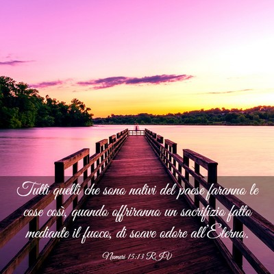 Picture 03 - Numeri 15:13 RIV - Tutti quelli che sono nativi del paese faranno le - Bible Verse Picture