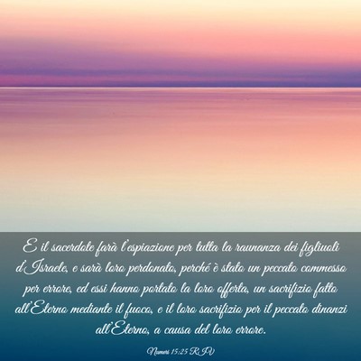 Picture 03 - Numeri 15:25 RIV - E il sacerdote farà l’espiazione per tutta la - Bible Verse Picture
