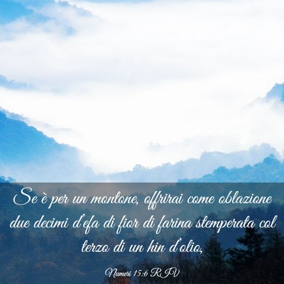 Picture 03 - Numeri 15:6 RIV - Se è per un montone, offrirai come oblazione due - Bible Verse Picture