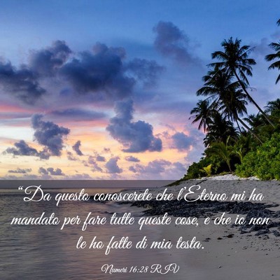 Picture 03 - Numeri 16:28 RIV - “Da questo conoscerete che l’Eterno mi ha - Bible Verse Picture