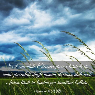 Picture 03 - Numeri 16:39 RIV - E il sacerdote Eleazar prese i turiboli di rame - Bible Verse Picture
