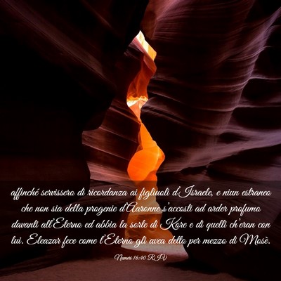 Picture 03 - Numeri 16:40 RIV - affinché servissero di ricordanza ai figliuoli - Bible Verse Picture