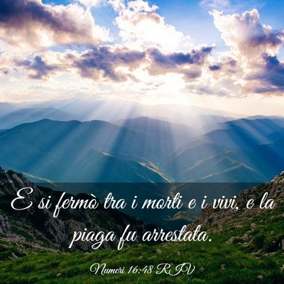 Picture 03 - Numeri 16:48 RIV - E si fermò tra i morti e i vivi, e la piaga fu - Bible Verse Picture