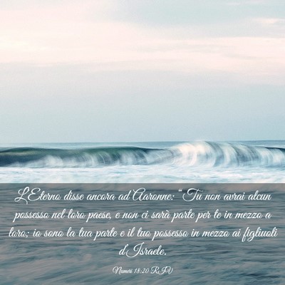 Picture 03 - Numeri 18:20 RIV - L’Eterno disse ancora ad Aaronne: “Tu non - Bible Verse Picture