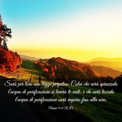 Picture 03 - Numeri 19:21 RIV - Sarà per loro una legge perpetua: Colui che - Bible Verse Picture