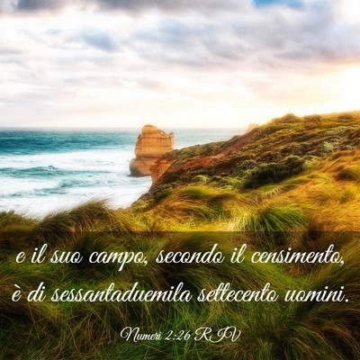 Picture 03 - Numeri 2:26 RIV - e il suo campo, secondo il censimento, è di - Bible Verse Picture