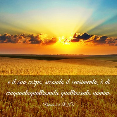 Picture 03 - Numeri 2:6 RIV - e il suo corpo, secondo il censimento, è di - Bible Verse Picture