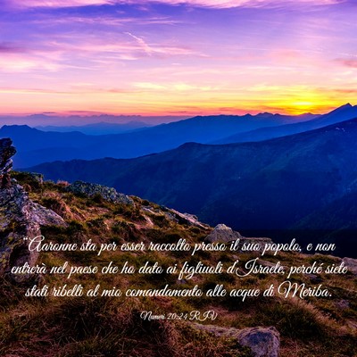 Picture 03 - Numeri 20:24 RIV - “Aaronne sta per esser raccolto presso il suo - Bible Verse Picture