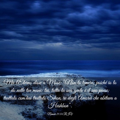Picture 03 - Numeri 21:34 RIV - Ma l’Eterno disse a Mosè: “Non lo temere; - Bible Verse Picture