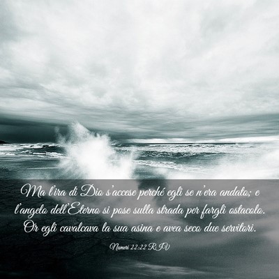 Picture 03 - Numeri 22:22 RIV - Ma l’ira di Dio s’accese perché egli se - Bible Verse Picture