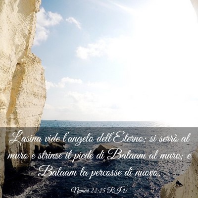 Picture 03 - Numeri 22:25 RIV - L’asina vide l’angelo dell’Eterno; si - Bible Verse Picture