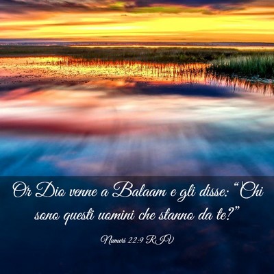 Picture 03 - Numeri 22:9 RIV - Or Dio venne a Balaam e gli disse: “Chi sono - Bible Verse Picture