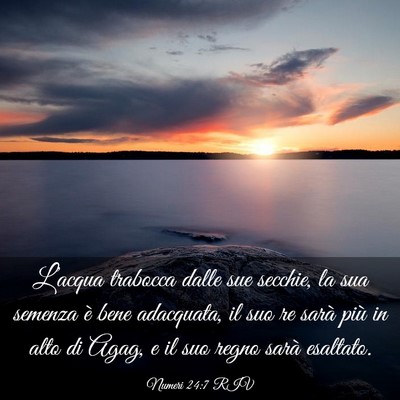 Picture 03 - Numeri 24:7 RIV - L’acqua trabocca dalle sue secchie, la sua - Bible Verse Picture