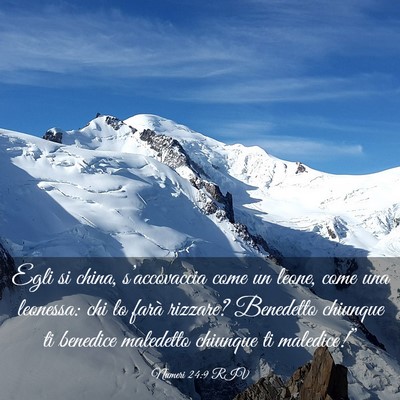 Picture 03 - Numeri 24:9 RIV - Egli si china, s’accovaccia come un leone, come - Bible Verse Picture