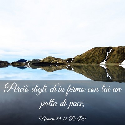 Picture 03 - Numeri 25:12 RIV - Perciò digli ch’io fermo con lui un patto di - Bible Verse Picture