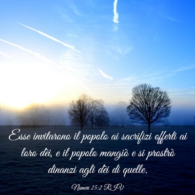 Picture 03 - Numeri 25:2 RIV - Esse invitarono il popolo ai sacrifizi offerti ai - Bible Verse Picture