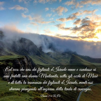 Picture 03 - Numeri 25:6 RIV - Ed ecco che uno dei figliuoli d’Israele venne e - Bible Verse Picture