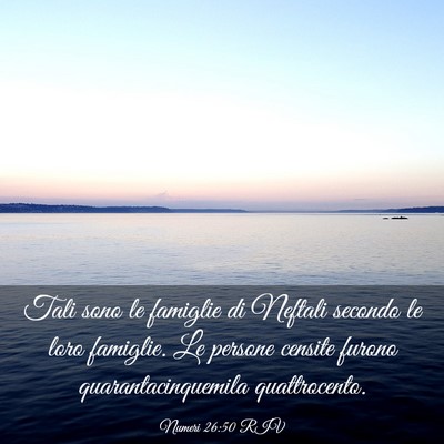 Picture 03 - Numeri 26:50 RIV - Tali sono le famiglie di Neftali secondo le loro - Bible Verse Picture