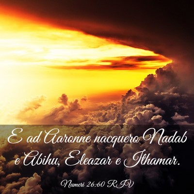 Picture 03 - Numeri 26:60 RIV - E ad Aaronne nacquero Nadab e Abihu, Eleazar e - Bible Verse Picture