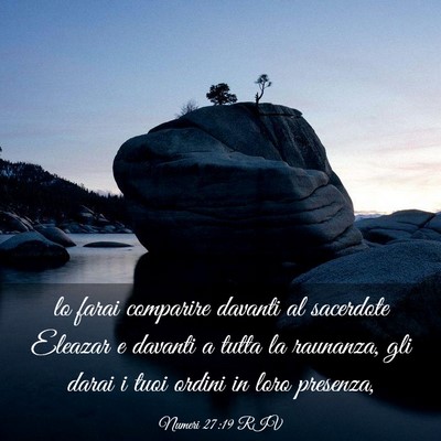 Picture 03 - Numeri 27:19 RIV - lo farai comparire davanti al sacerdote Eleazar e - Bible Verse Picture