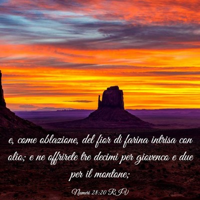Picture 03 - Numeri 28:20 RIV - e, come oblazione, del fior di farina intrisa con - Bible Verse Picture