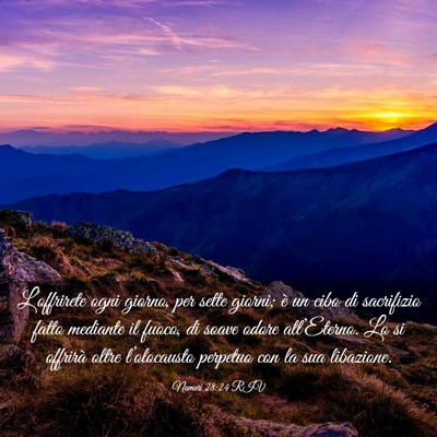 Picture 03 - Numeri 28:24 RIV - L’offrirete ogni giorno, per sette giorni; è - Bible Verse Picture