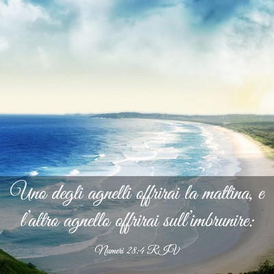 Picture 03 - Numeri 28:4 RIV - Uno degli agnelli offrirai la mattina, e - Bible Verse Picture