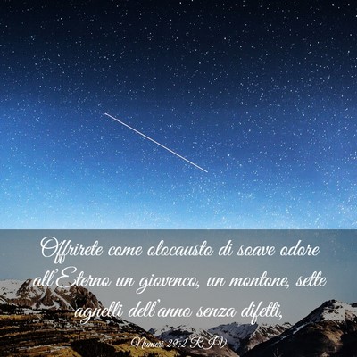 Picture 03 - Numeri 29:2 RIV - Offrirete come olocausto di soave odore - Bible Verse Picture