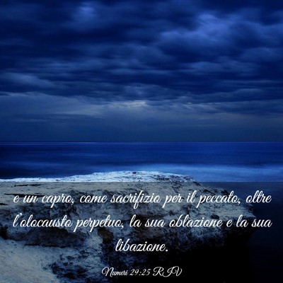 Picture 03 - Numeri 29:25 RIV - e un capro, come sacrifizio per il peccato, oltre - Bible Verse Picture