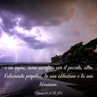 Picture 03 - Numeri 29:28 RIV - e un capro, come sacrificio per il peccato, oltre - Bible Verse Picture