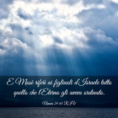 Picture 03 - Numeri 29:40 RIV - E Mosè riferì ai figliuoli d’Israele tutto - Bible Verse Picture