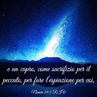 Picture 03 - Numeri 29:5 RIV - e un capro, come sacrifizio per il peccato, per - Bible Verse Picture