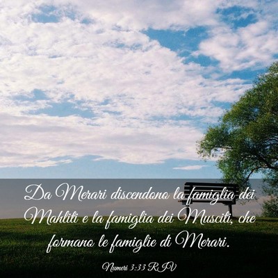 Picture 03 - Numeri 3:33 RIV - Da Merari discendono la famiglia dei Mahliti e la - Bible Verse Picture