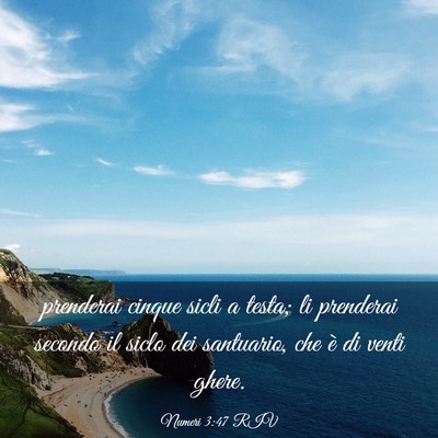 Picture 03 - Numeri 3:47 RIV - prenderai cinque sicli a testa; li prenderai - Bible Verse Picture