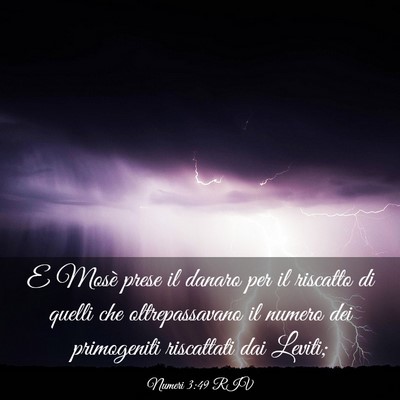 Picture 03 - Numeri 3:49 RIV - E Mosè prese il danaro per il riscatto di quelli - Bible Verse Picture
