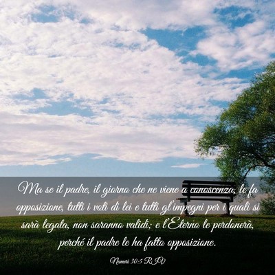 Picture 03 - Numeri 30:5 RIV - Ma se il padre, il giorno che ne viene a - Bible Verse Picture
