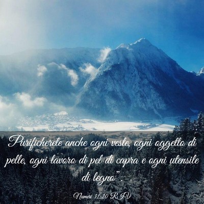 Picture 03 - Numeri 31:20 RIV - Purificherete anche ogni veste, ogni oggetto di - Bible Verse Picture