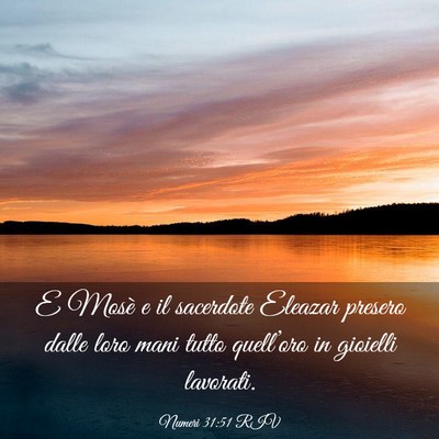 Picture 03 - Numeri 31:51 RIV - E Mosè e il sacerdote Eleazar presero dalle loro - Bible Verse Picture