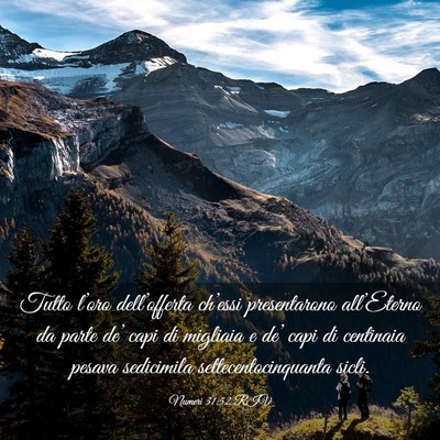 Picture 03 - Numeri 31:52 RIV - Tutto l’oro dell’offerta ch’essi - Bible Verse Picture