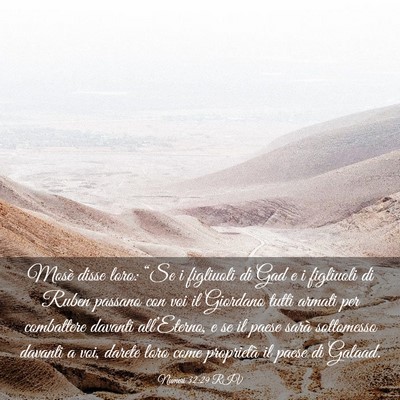 Picture 03 - Numeri 32:29 RIV - Mosè disse loro: “Se i figliuoli di Gad e i - Bible Verse Picture