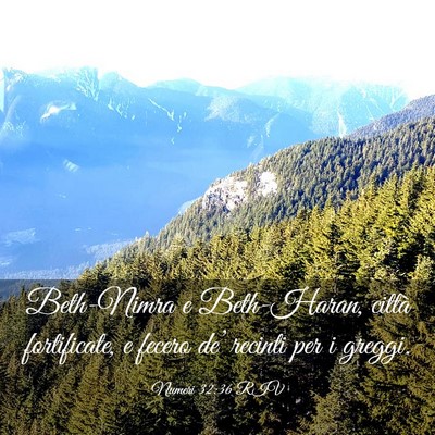 Picture 03 - Numeri 32:36 RIV - Beth-Nimra e Beth-Haran, città fortificate, e - Bible Verse Picture