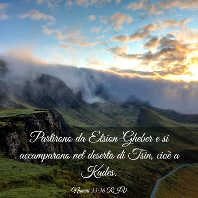 Picture 03 - Numeri 33:36 RIV - Partirono da Etsion-Gheber e si accamparono nel - Bible Verse Picture