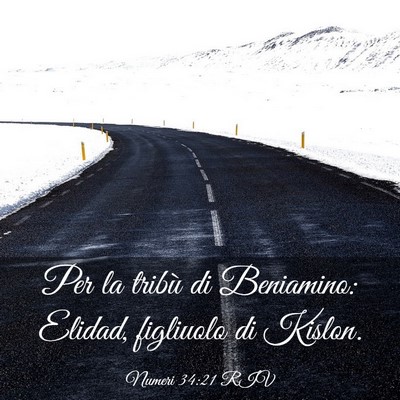 Picture 03 - Numeri 34:21 RIV - Per la tribù di Beniamino: Elidad, figliuolo di - Bible Verse Picture