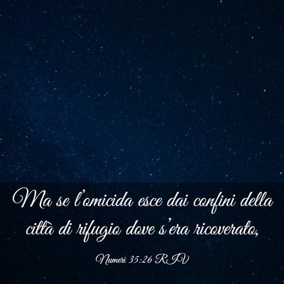 Picture 03 - Numeri 35:26 RIV - Ma se l’omicida esce dai confini della città - Bible Verse Picture