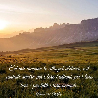 Picture 03 - Numeri 35:3 RIV - Ed essi avranno le città pel abitarvi; e il - Bible Verse Picture