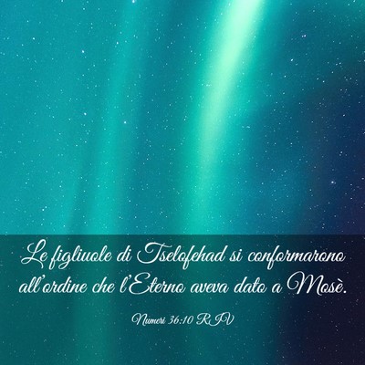 Picture 03 - Numeri 36:10 RIV - Le figliuole di Tselofehad si conformarono - Bible Verse Picture
