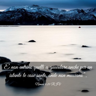 Picture 03 - Numeri 4:20 RIV - E non entrino quelli a guardare anche per un - Bible Verse Picture