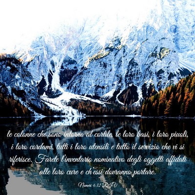Picture 03 - Numeri 4:32 RIV - le colonne che sono intorno al cortile, le loro - Bible Verse Picture