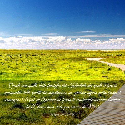 Picture 03 - Numeri 4:37 RIV - Questi son quelli delle famiglie dei Kehathiti - Bible Verse Picture